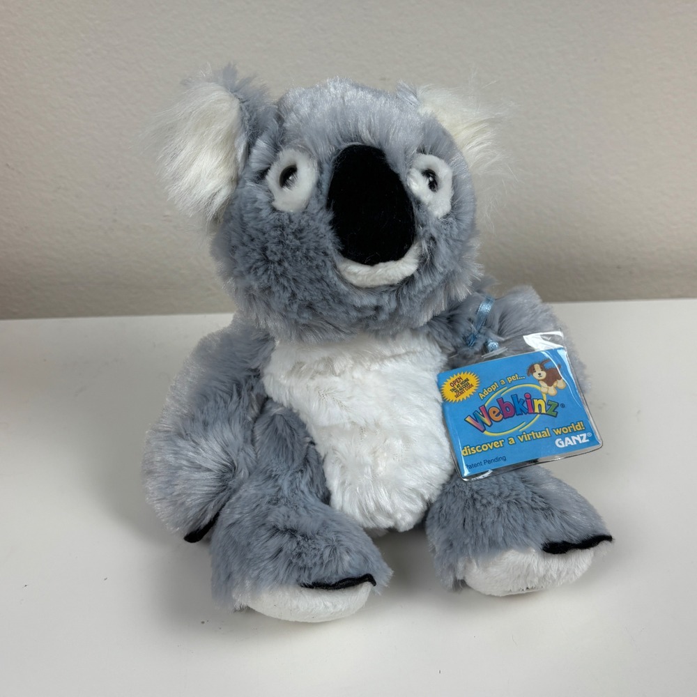 Ganz Webkinz Koala Plush Grey White Stuffed Animal HM113 New With Sealed Code